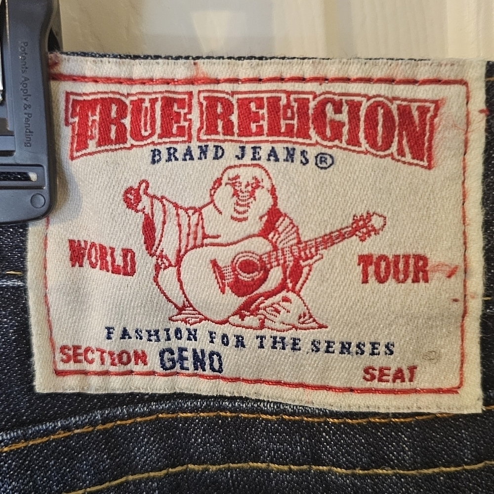 True Religion Originals Straight Jean Dark Blue Like New Condition Size 38/34 - Picture 5 of 9